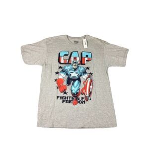 Marvel Captain America Men's T-Shirt "Fighting For Freedom" Large NWT